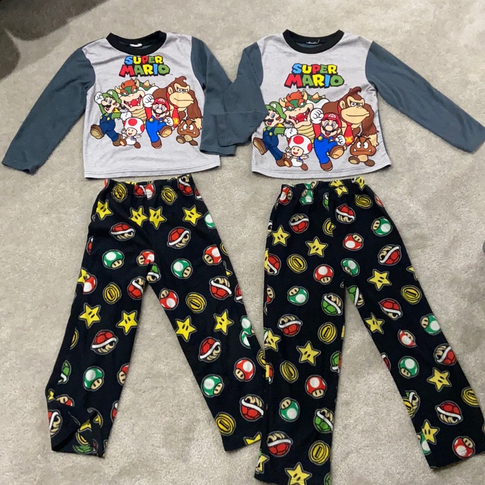 NINTENDO SUPER MARIO Pajamas 2 sets. Gently worn.